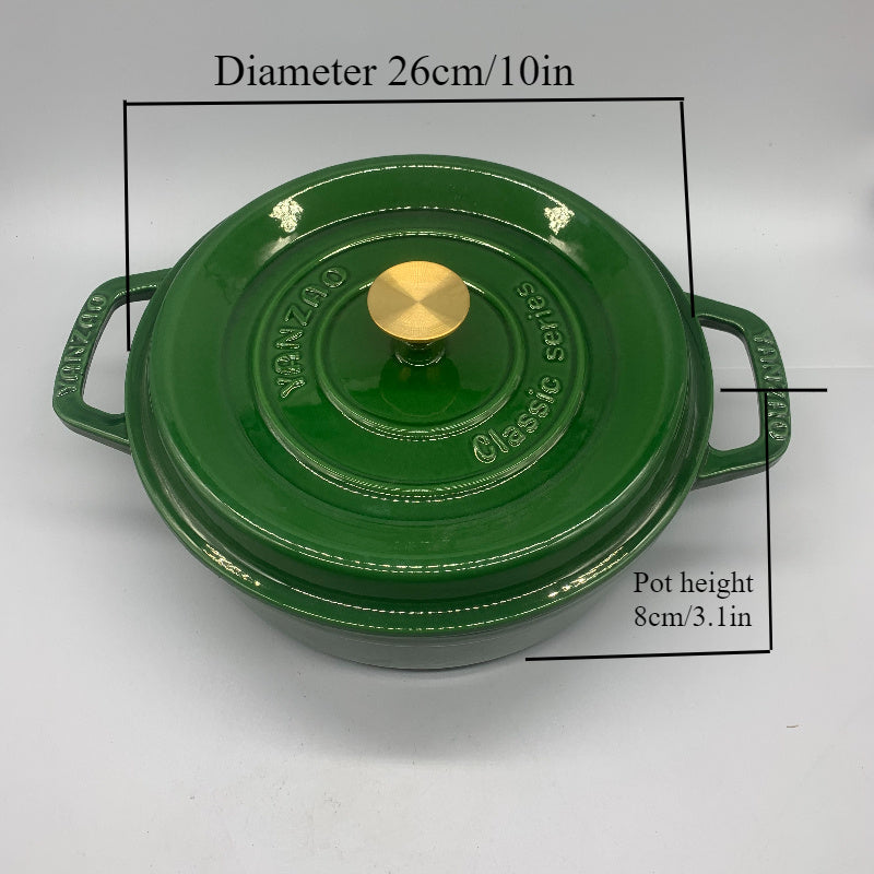 Large Capacity 190oz High-Gloss Agate Green Cast Iron Enamel Pot - Versatile Soup & Stew Cooker for Home and Restaurant Cooking