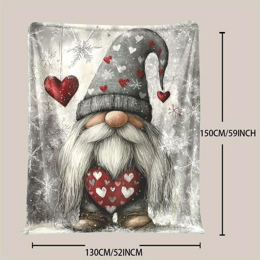 Get cozy with the Glam Style Christmas Gnome Throw Blanket! This fantasy themed blanket is made of all-season knitted polyester, making it perfect for napping, camping, travel, or adding a touch of holiday cheer to your home or office decor. The machine