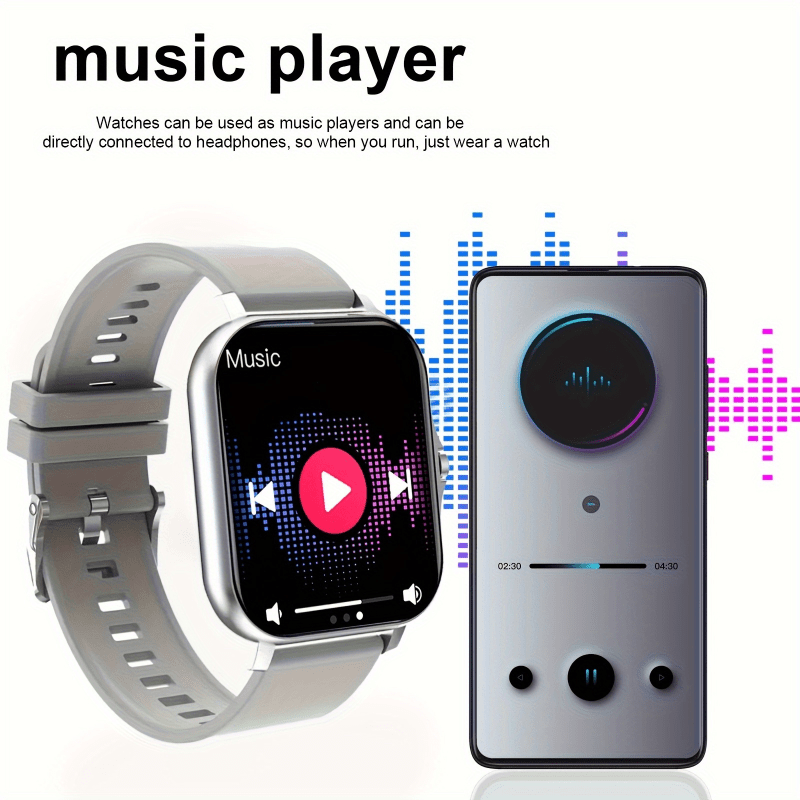 This feature-packed watch includes a stopwatch, alarm clock, calendar, music player, message receiving, wireless calling, sports mode, sedentary reminder, weather forecast, and calculator.