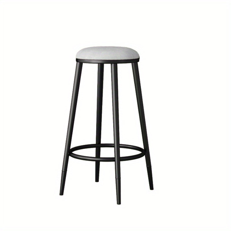 Minimalist wrought iron bar stool with comfortable backrest and golden legs - Ideal for home, restaurant, cafe, or entertainment area.