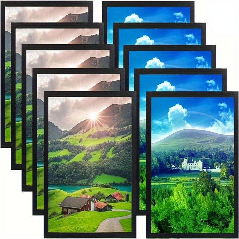 Set of 5 A4 Self-Adhesive Magnetic Photo Frames - Ideal for Displaying Photos on Walls in Offices, Homes, Supermarkets, Restaurants, and Refrigerators