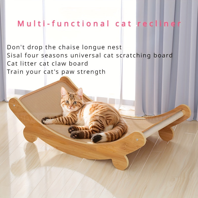 Compact Premium Wooden Cat Scratcher Tower: Sturdy, Durable, and Fun for Cats.