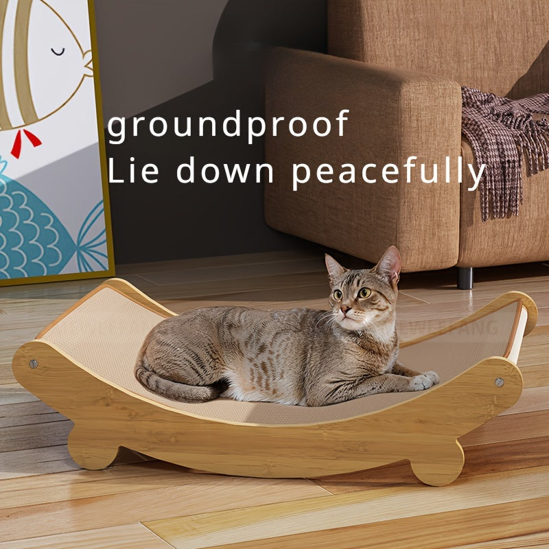 Compact Premium Wooden Cat Scratcher Tower: Sturdy, Durable, and Fun for Cats.