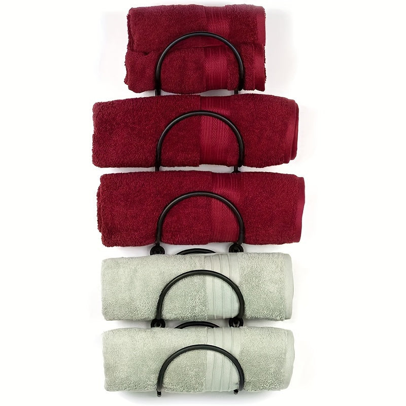 Set of 3: Multi-functional Wrought Iron Wall Organizer for Towels & Wine - Simple to Install, Sleek Space-Saving Design for Chic Home Decor