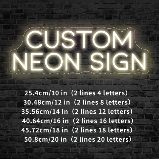 Customizable Dual-Row LED Neon Sign with adjustable brightness and 10 color options. Ideal for bedroom, weddings, and parties - perfect gift for special occasions.