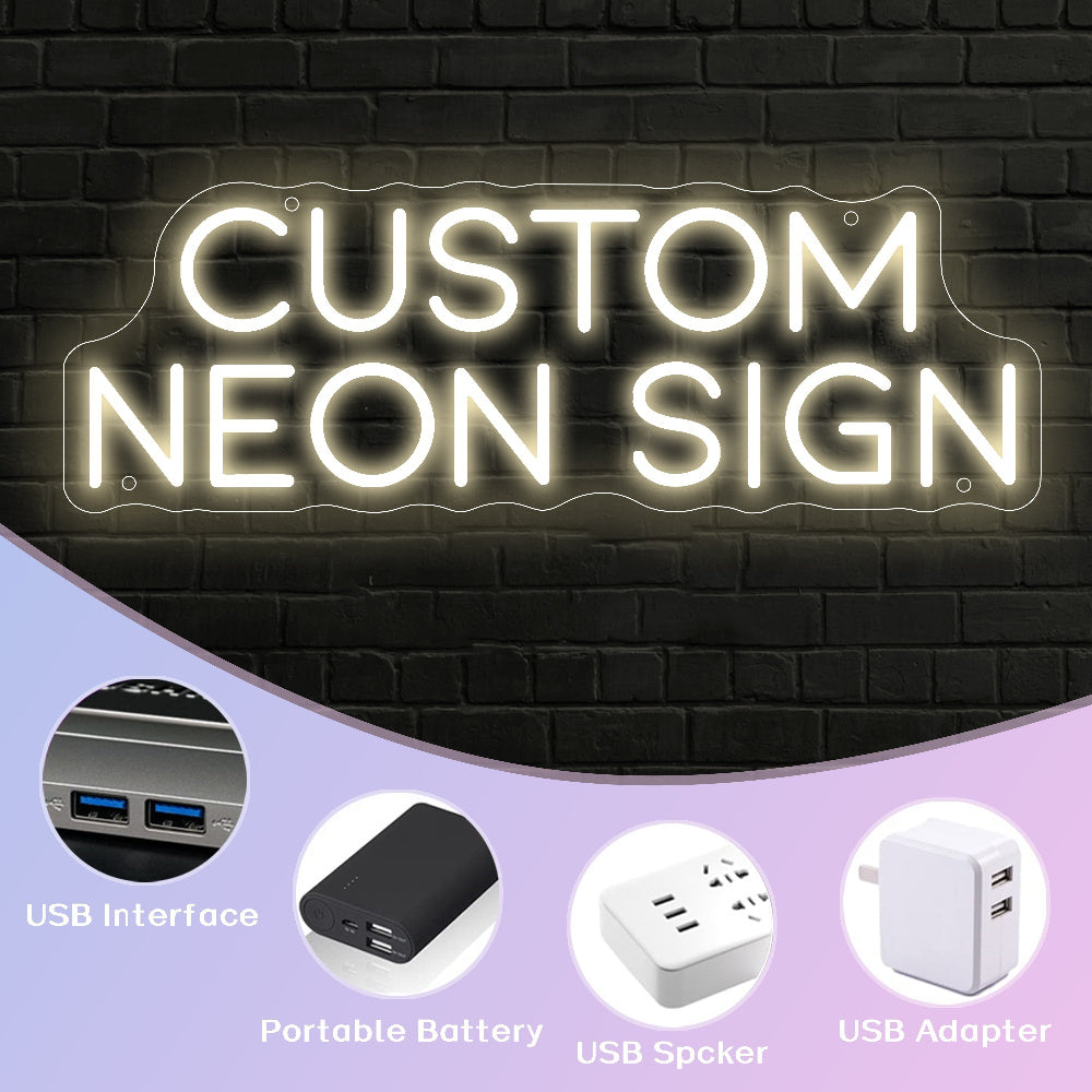 Customizable Dual-Row LED Neon Sign with adjustable brightness and 10 color options. Ideal for bedroom, weddings, and parties - perfect gift for special occasions.