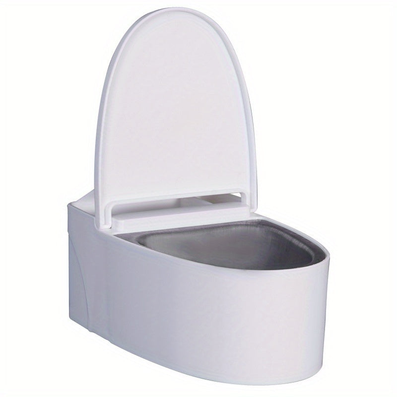 Wall-Mounted toilet ashtray with lid, plastic material, easy to clean, prevents flying ashes, ideal bathroom accessory for home.