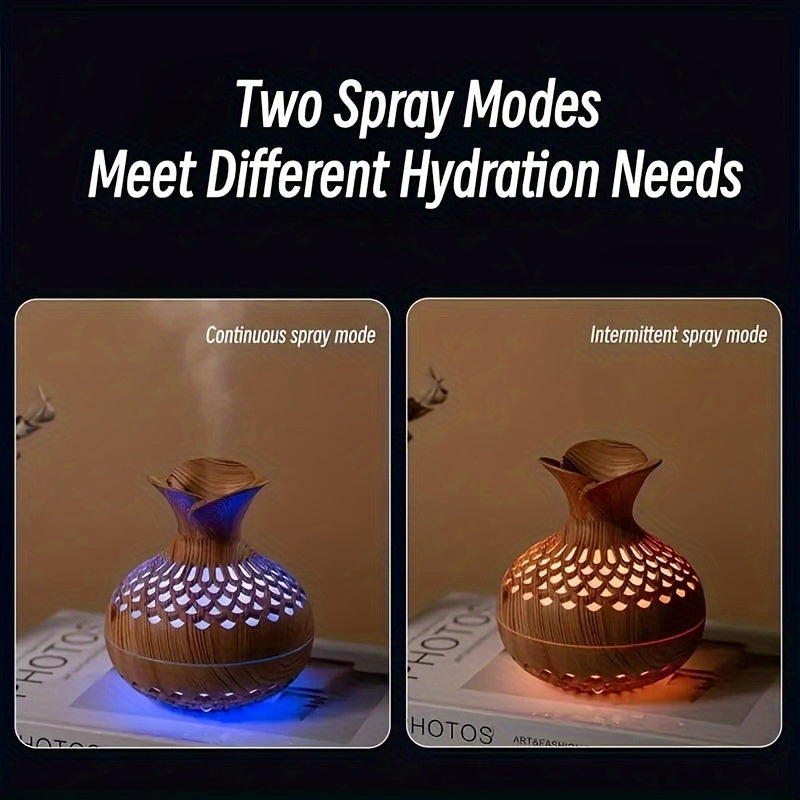 USB-Powered Cool Mist Humidifier with Essential Oil Diffuser - Ideal for Bedrooms, Air Purification, and Holiday Gifts.