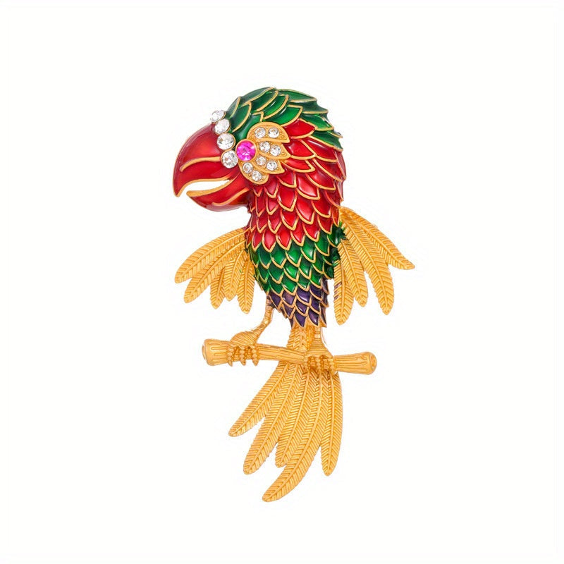 SKEDS tomonidan Vintage Parrot Emal Pin - Har ikkala erkaklar va ayollar uchun yorqin va abadiy lapel pin | Mukammal sovg'a tanlovi