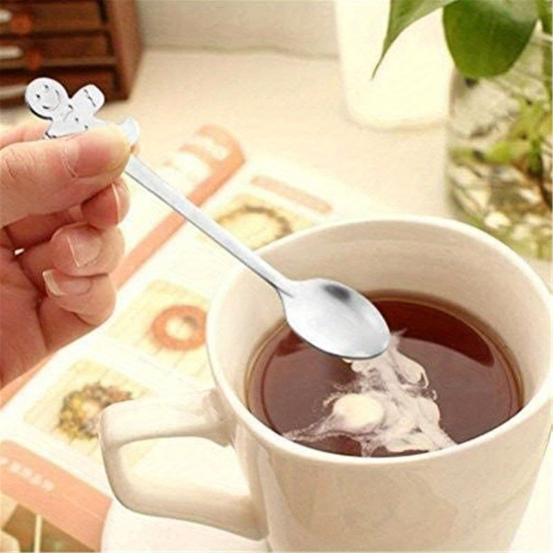 Set of 12 Creative Christmas Stainless Steel Spoons for Coffee, Tea, Soup, 12.7 cm