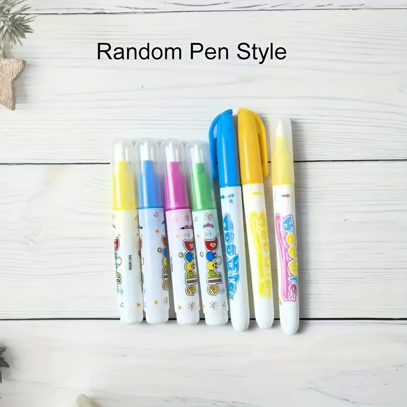 4pcs Kids' Magic Water Books with Pens - Reusable sketchbooks for early learning & fun, colorful illustrations for youngsters & preschoolers, water toys