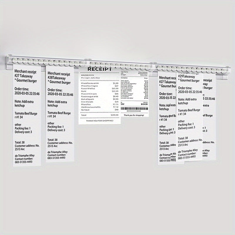 Kitchen Receipt Holder with Adjustable Lengths of 30/40/50/90/120/150cm, Made of Plastic for Restaurant, Cafe, or Home Kitchen Use. Features Seamless Splicing and is Food Contact Safe.