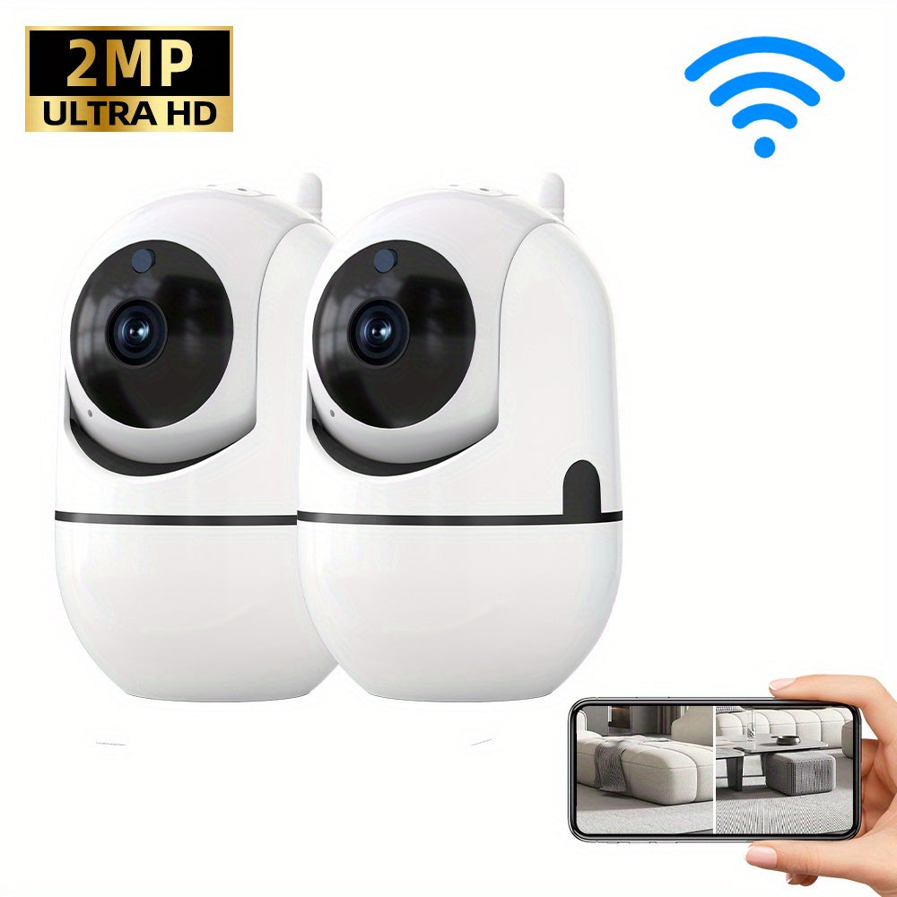 The WJG 1/2/4 Pack Indoor Security Camera offers high-definition monitoring with night vision capabilities. It has Wi-Fi connectivity and the option for cloud storage. The camera is powered by USB and records 1080p video. It is compatible with