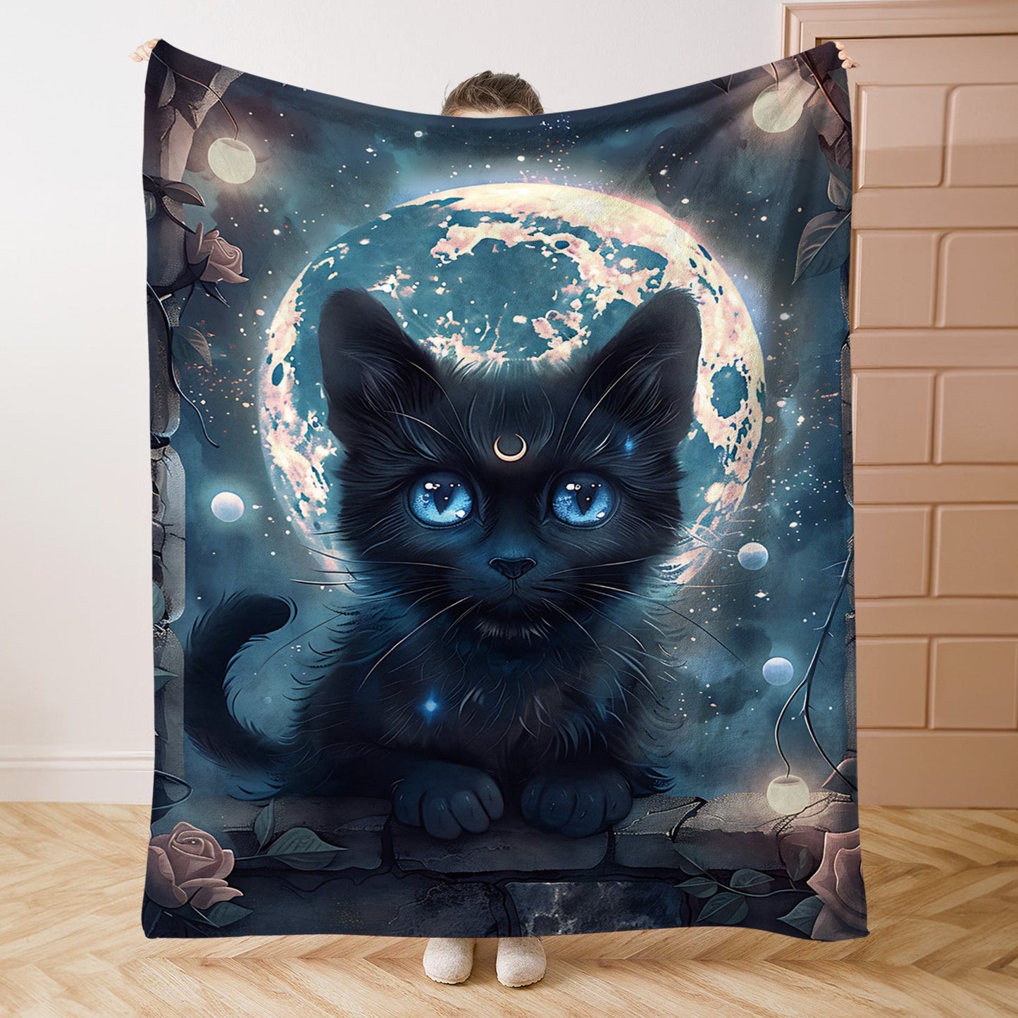 Soft and cozy Cat Print Flannel Blanket perfect for bed, sofa, office, or travel. Made from lightweight polyester with a contemporary digital print design. Versatile for all-season use with a fabric weight of 200-250g. Ideal for gifting or taking on