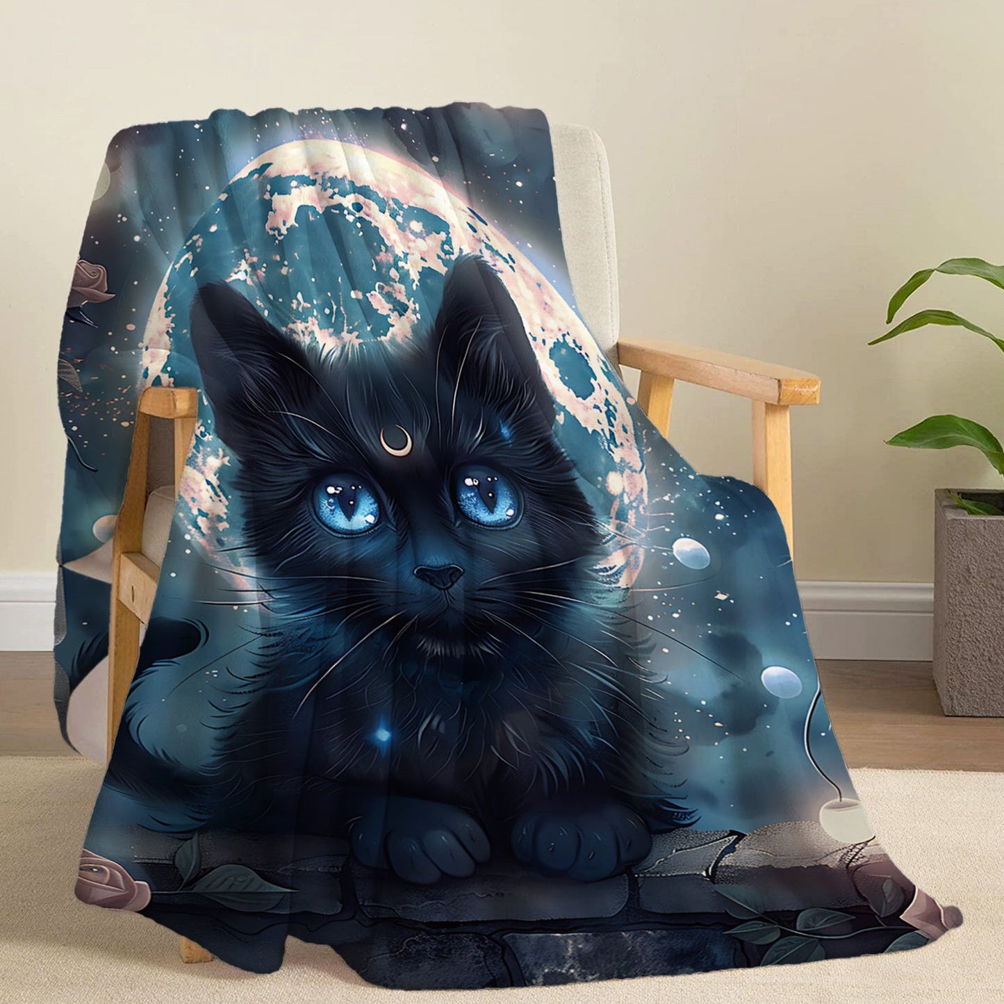 Soft and cozy Cat Print Flannel Blanket perfect for bed, sofa, office, or travel. Made from lightweight polyester with a contemporary digital print design. Versatile for all-season use with a fabric weight of 200-250g. Ideal for gifting or taking on