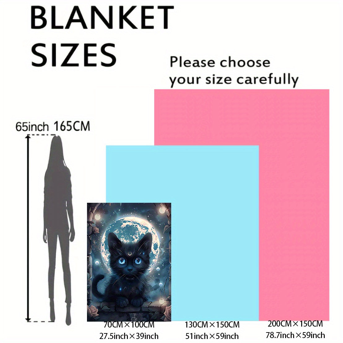 Soft and cozy Cat Print Flannel Blanket perfect for bed, sofa, office, or travel. Made from lightweight polyester with a contemporary digital print design. Versatile for all-season use with a fabric weight of 200-250g. Ideal for gifting or taking on