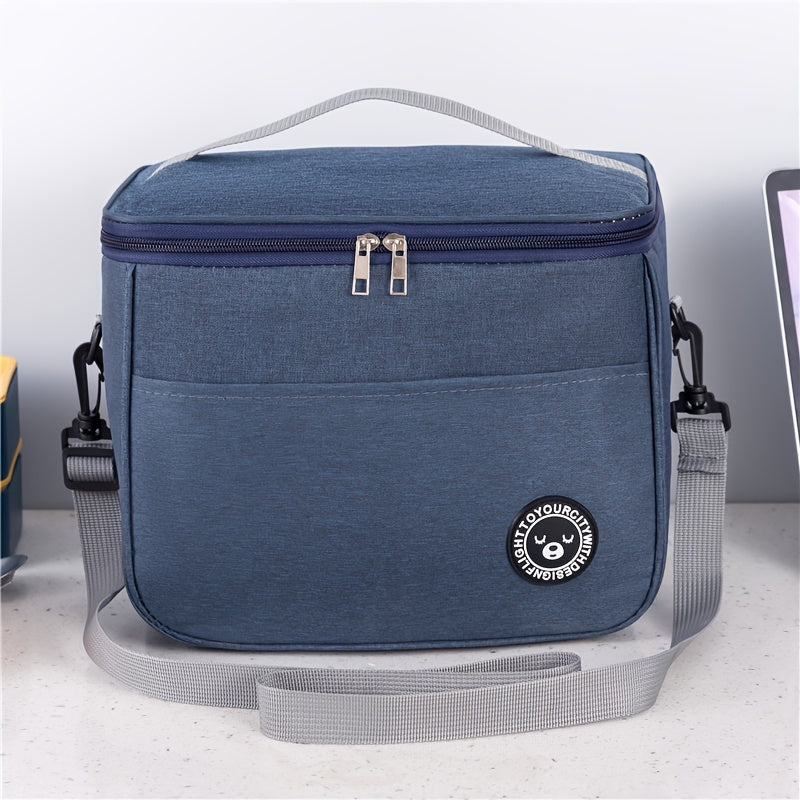 Large Capacity Lunch Bag with Shoulder Strap - Insulated and Waterproof, made with Thick Oxford Fabric. Perfect for Work & Picnic.