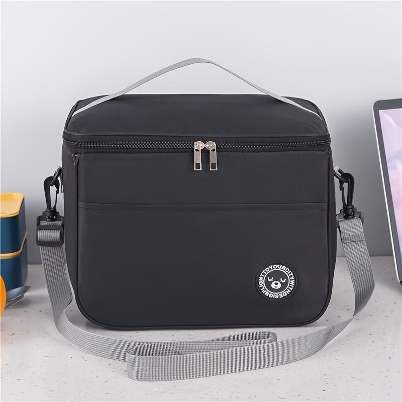 Large Capacity Lunch Bag with Shoulder Strap - Insulated and Waterproof, made with Thick Oxford Fabric. Perfect for Work & Picnic.