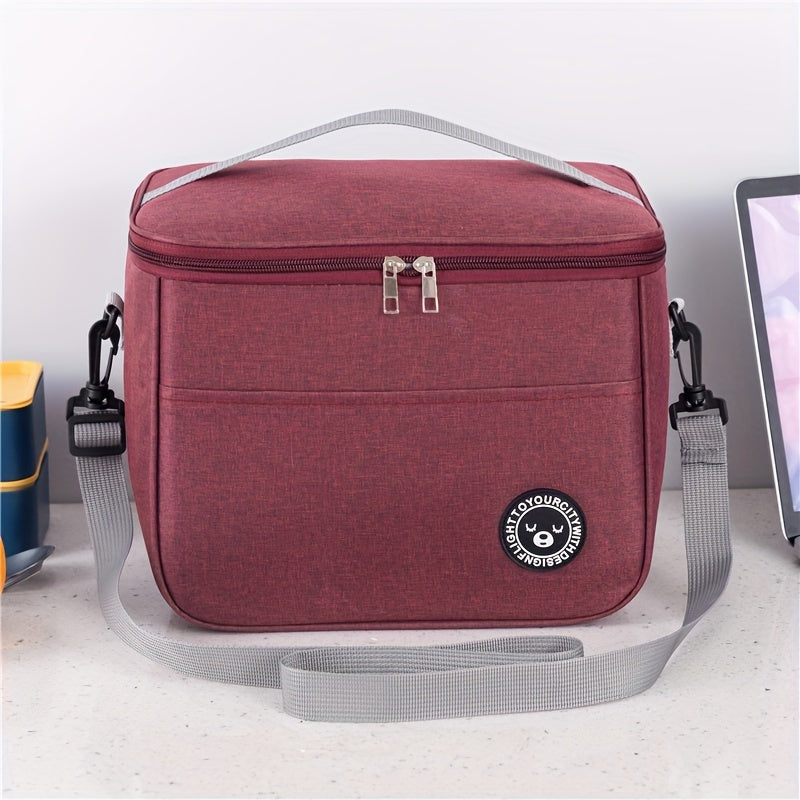 Large Capacity Lunch Bag with Shoulder Strap - Insulated and Waterproof, made with Thick Oxford Fabric. Perfect for Work & Picnic.