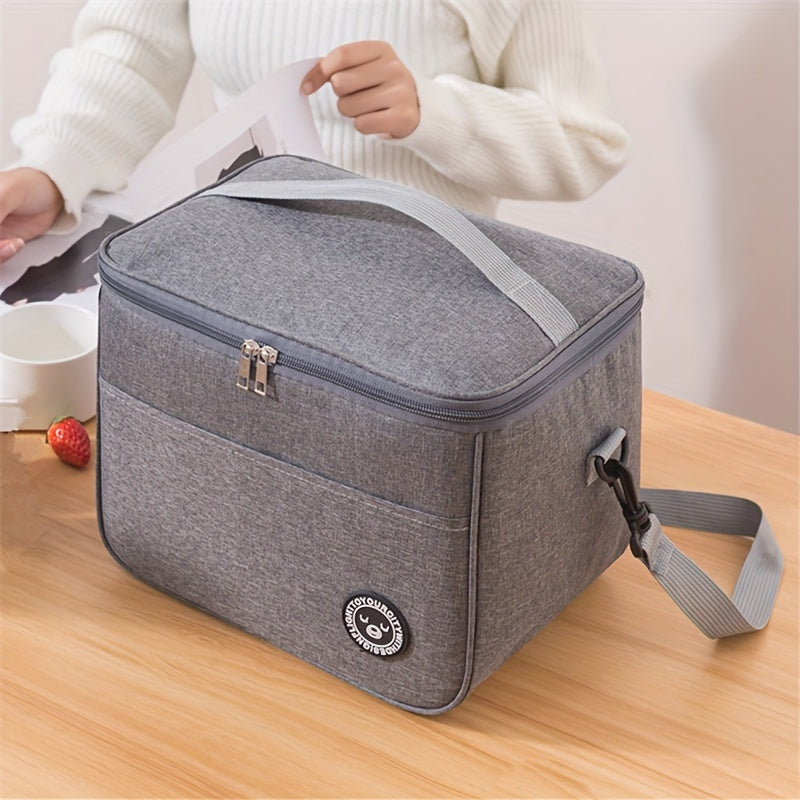 Large Capacity Lunch Bag with Shoulder Strap - Insulated and Waterproof, made with Thick Oxford Fabric. Perfect for Work & Picnic.