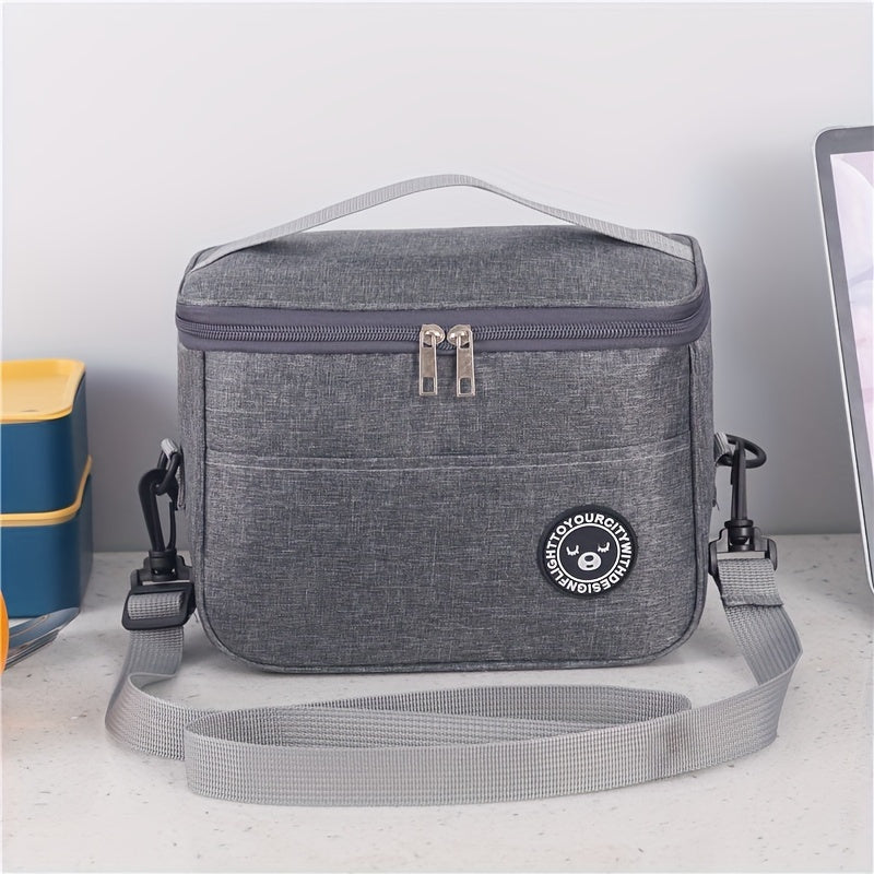 Large Capacity Lunch Bag with Shoulder Strap - Insulated and Waterproof, made with Thick Oxford Fabric. Perfect for Work & Picnic.