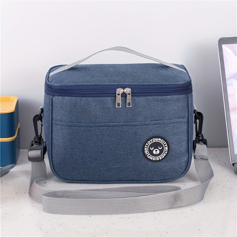 Large Capacity Lunch Bag with Shoulder Strap - Insulated and Waterproof, made with Thick Oxford Fabric. Perfect for Work & Picnic.