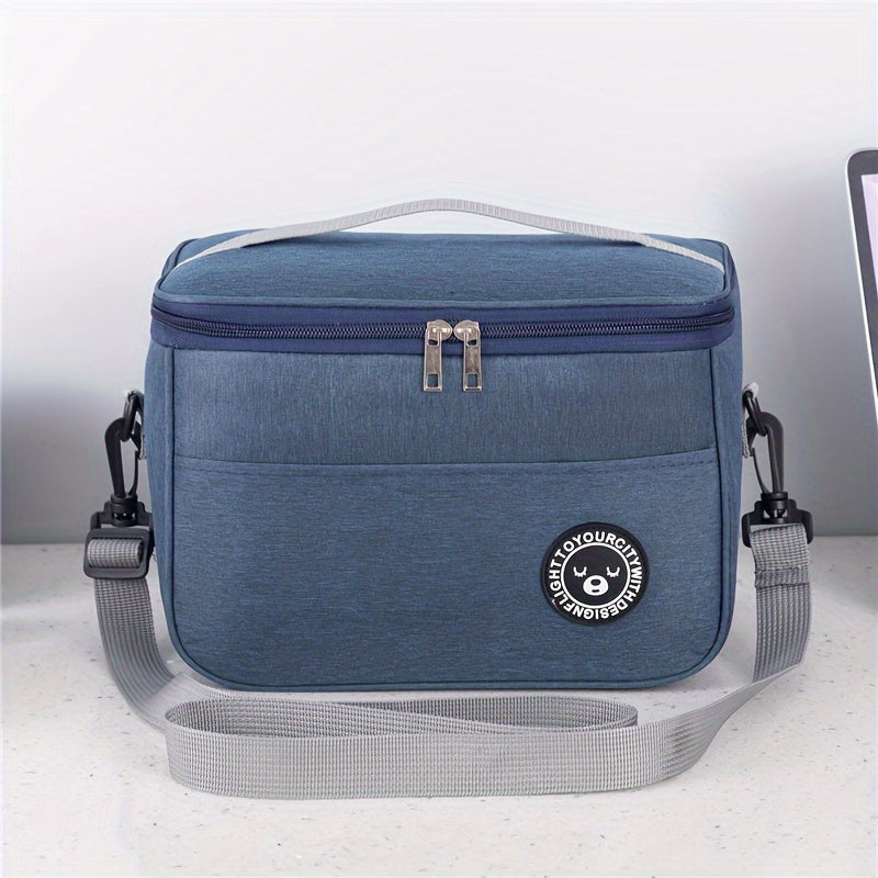 Large Capacity Lunch Bag with Shoulder Strap - Insulated and Waterproof, made with Thick Oxford Fabric. Perfect for Work & Picnic.