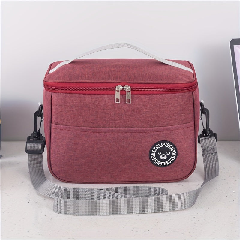 Large Capacity Lunch Bag with Shoulder Strap - Insulated and Waterproof, made with Thick Oxford Fabric. Perfect for Work & Picnic.