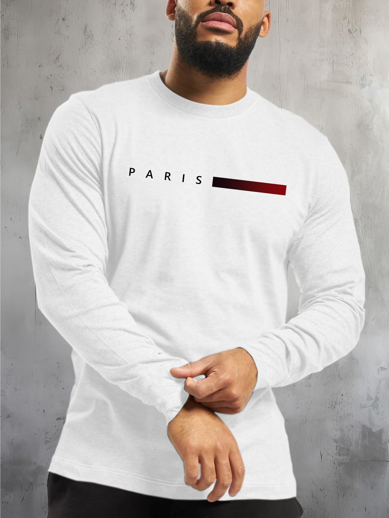 Men's Casual Crew Neck T-Shirt with Unique Paris Print - Breathable Polyester, Machine Washable - Ideal for Summer and Spring.