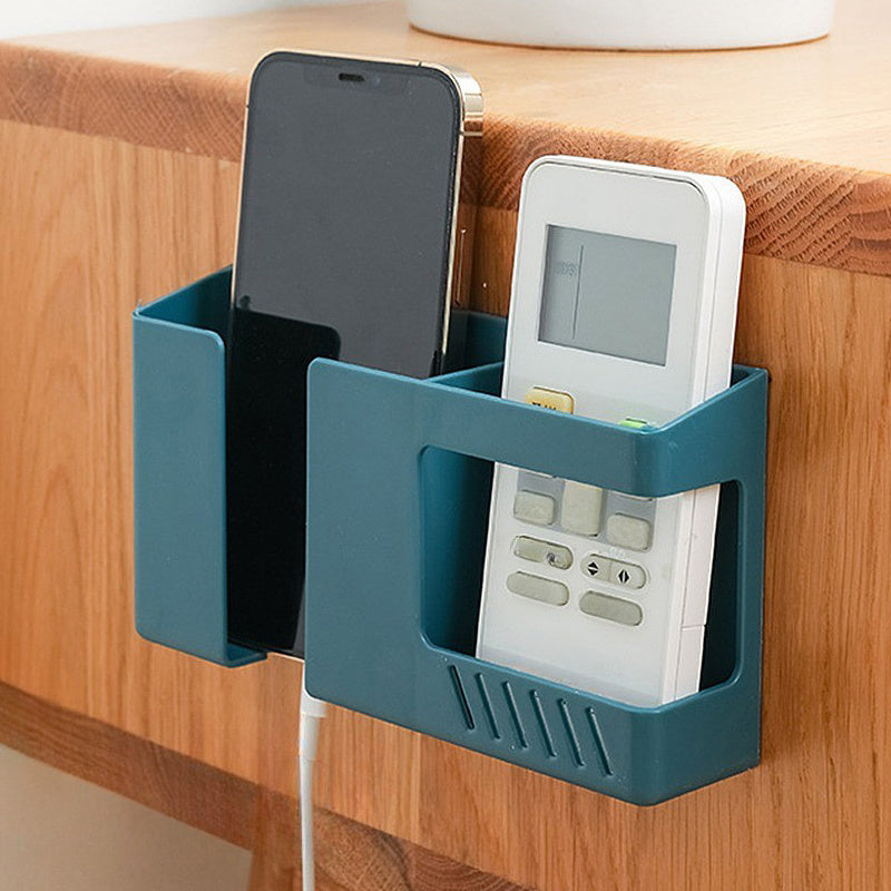 Versatile Wall-Mounted Organizer for Phones and Remote Controls - Convenient Storage Solution for Home and Office, No Installation Required