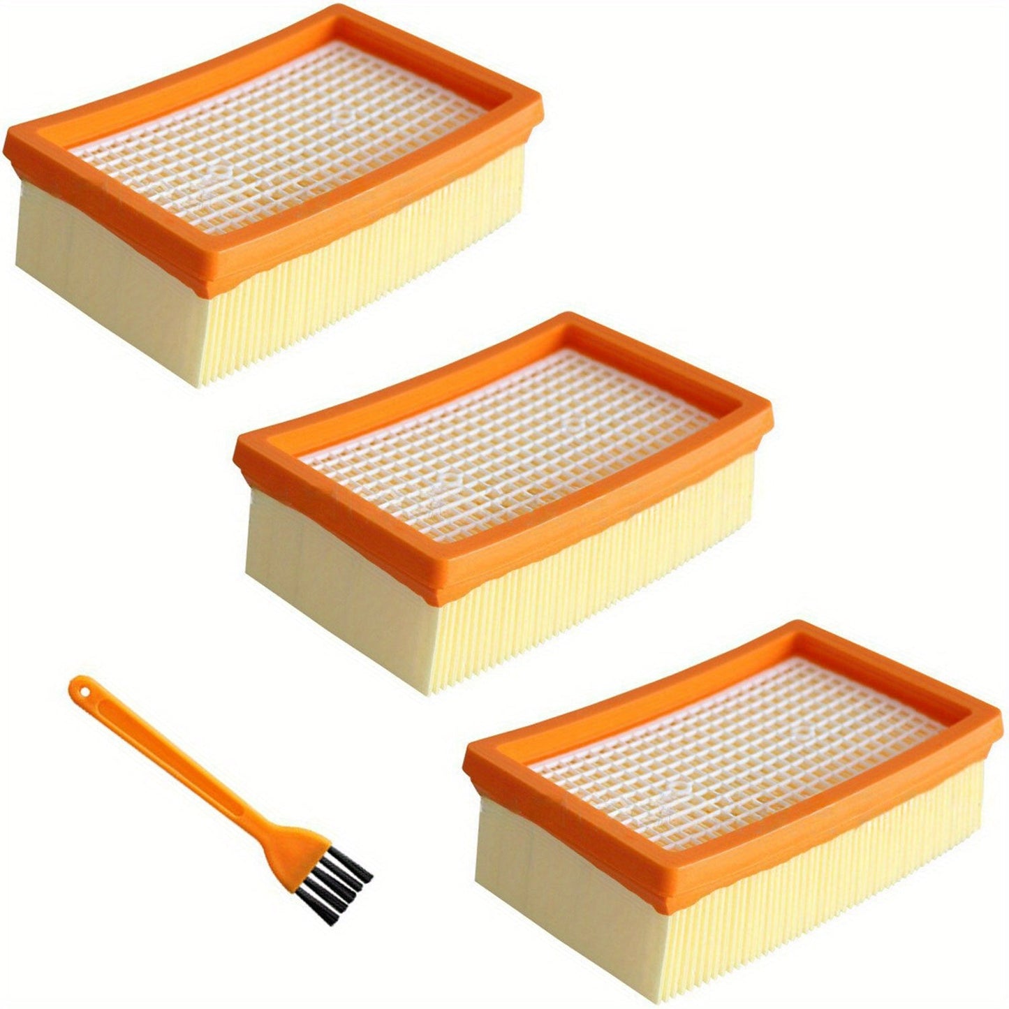 Get a Karcher vacuum cleaner filter and brush set that replaces your old filters and brushes. Works with MV4, MV5, and MV6 models for efficient cleaning. Includes high-efficiency flat mesh filter cartridge and dusting brush kit.