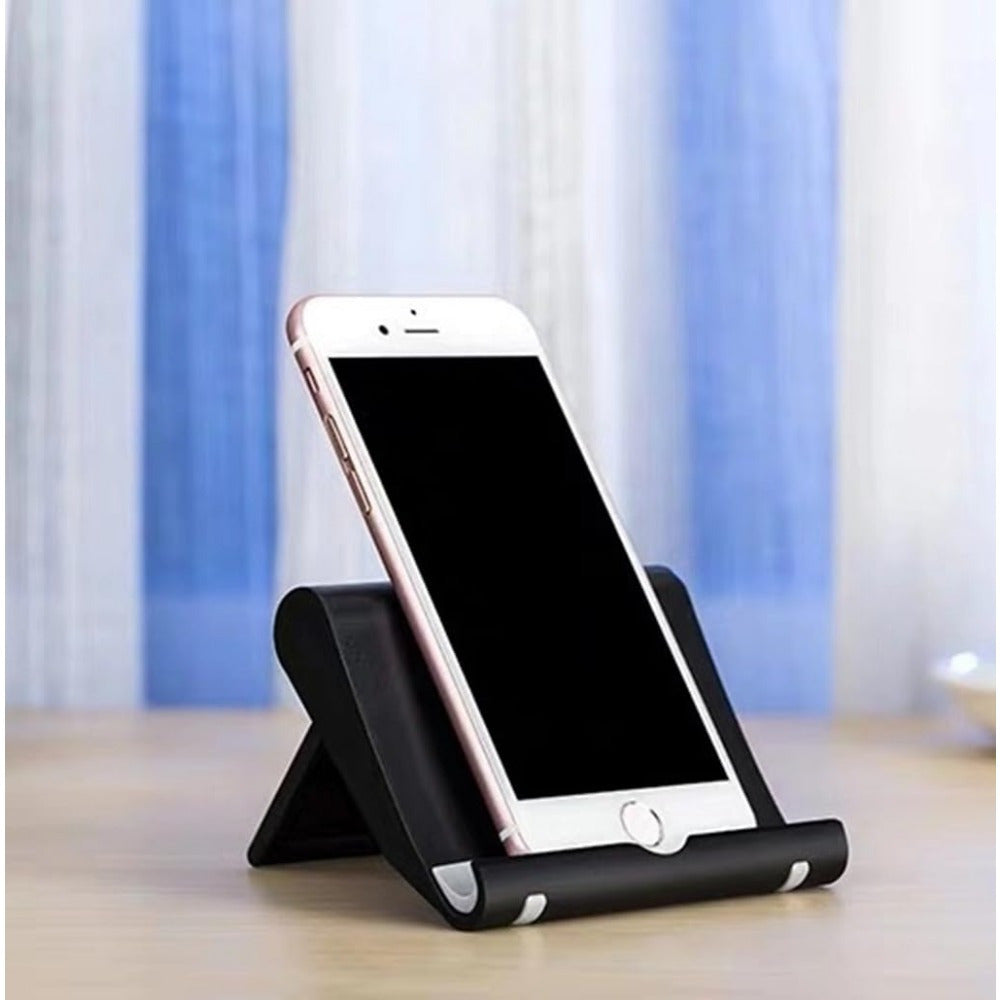 Folding and portable desktop stand for smartphones and tablets - Rotating design for versatility