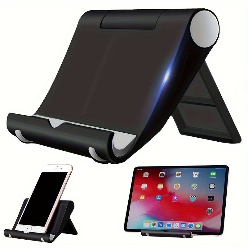 Folding and portable desktop stand for smartphones and tablets - Rotating design for versatility