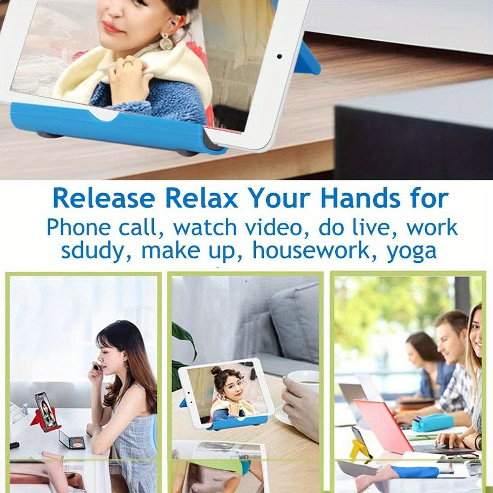 Folding and portable desktop stand for smartphones and tablets - Rotating design for versatility