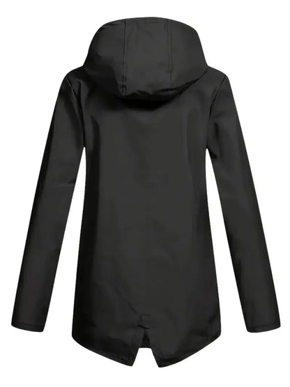 Women's Plus Size Hooded Fleece Lined Jacket, Waterproof Warm Plush Lined Outerwear