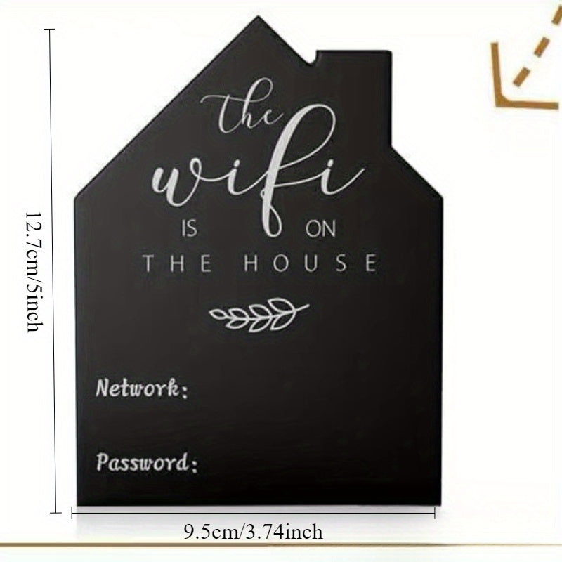 Stylish Wooden Sign with Wifi Password - Reusable Blackboard Style, Great for Home Decor during Halloween & Christmas