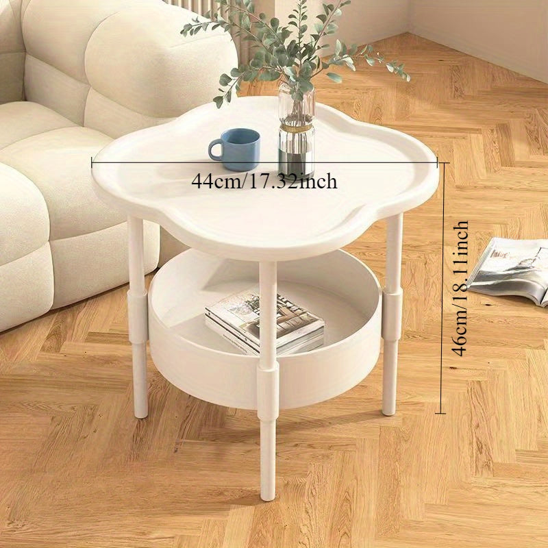 Contemporary 2-Tier Plastic End Table, Space-Saving Narrow Sofa Table for Small Rooms, Perfect for Living Rooms & Bedrooms, Sturdy Design, Simple Assembly, No Electricity Needed