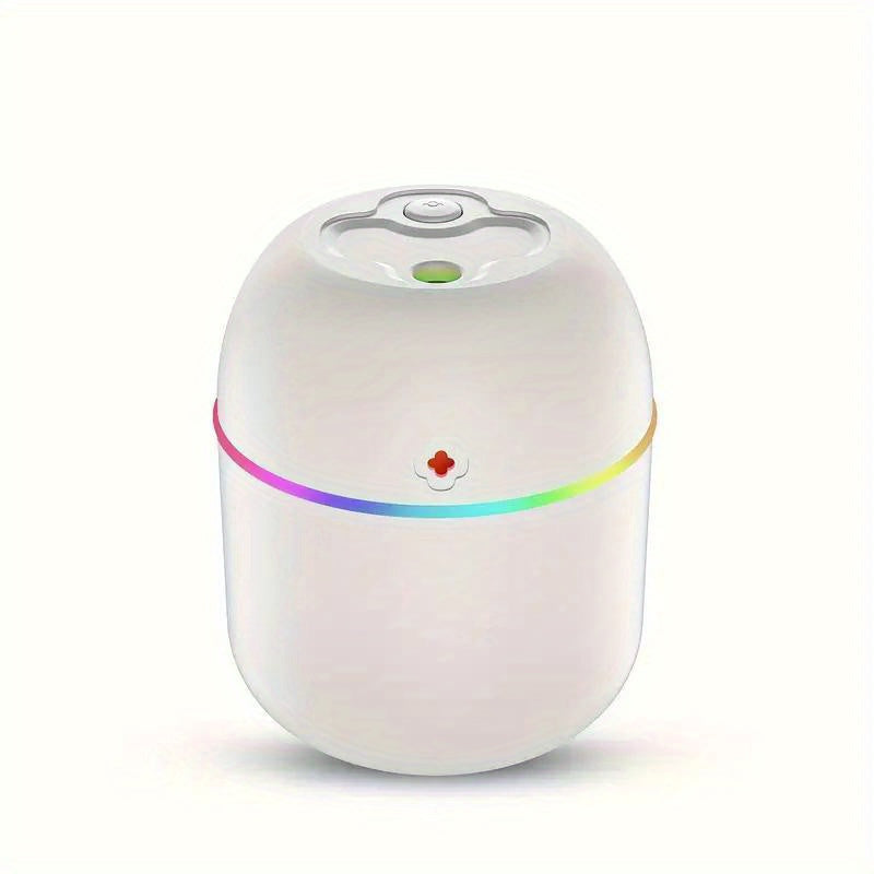 Portable USB aromatherapy humidifier with colorful lamp for bedroom, living room, office, and car. Operates at ≤36V without the need for batteries.