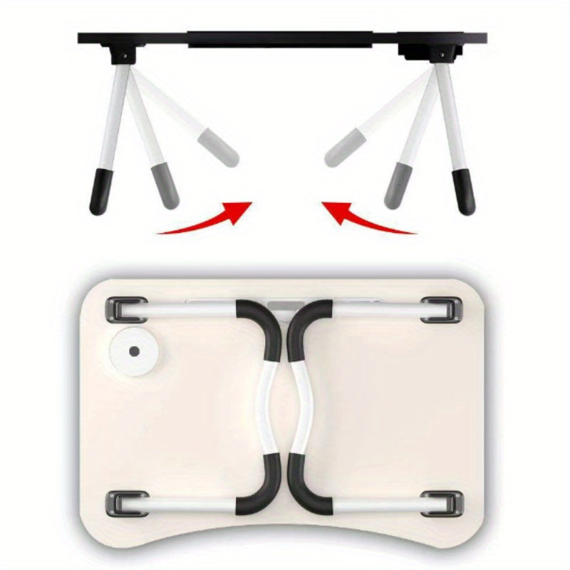 Переносной столик-поднос с подстаканником - Идеально подходит для еды, чтения и письма - Нескользящие ножки для устойчивости - Подходит для кровати, дивана или пола