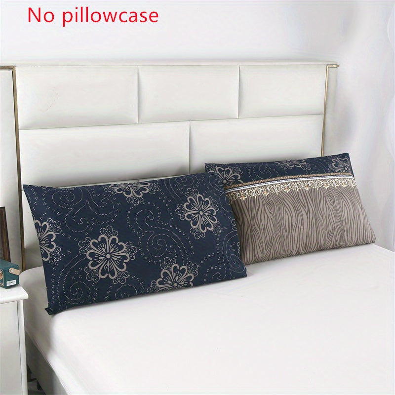 High quality set of 2 brushed microfiber pillowcases with a stylish floral and geometric print. Made of durable polyester with a flat screen print design. These pillowcases do not come with an insert and feature an envelope closure. They are machine