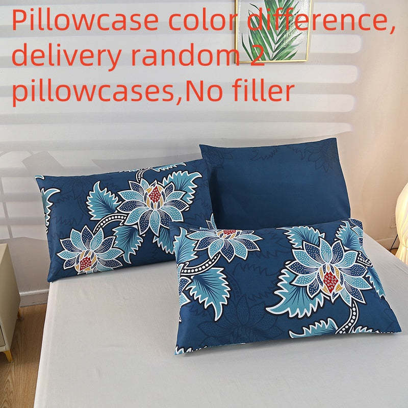 Two luxury brushed microfiber pillowcases with floral and geometric patterns are included in this pack. Each pillowcase features an envelope closure and is machine washable. Made of polyester with a jacquard weave, these pillowcases are lightweight