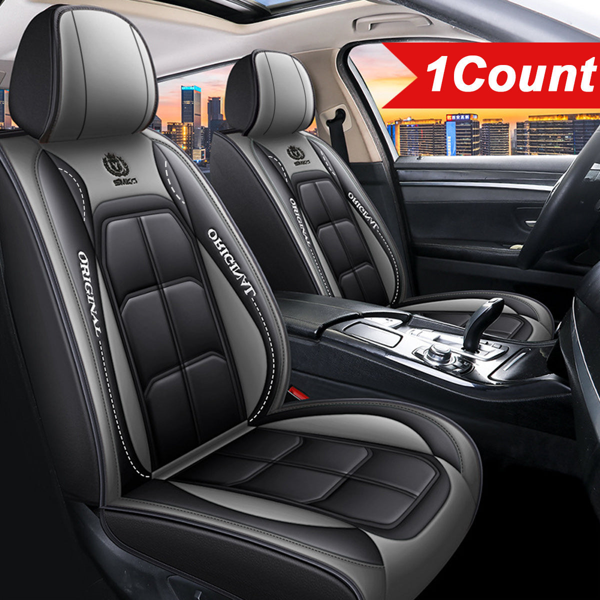 Waterproof, breathable PU leather car seat cover fits most cars, easy to clean and soft to touch; no filling included.