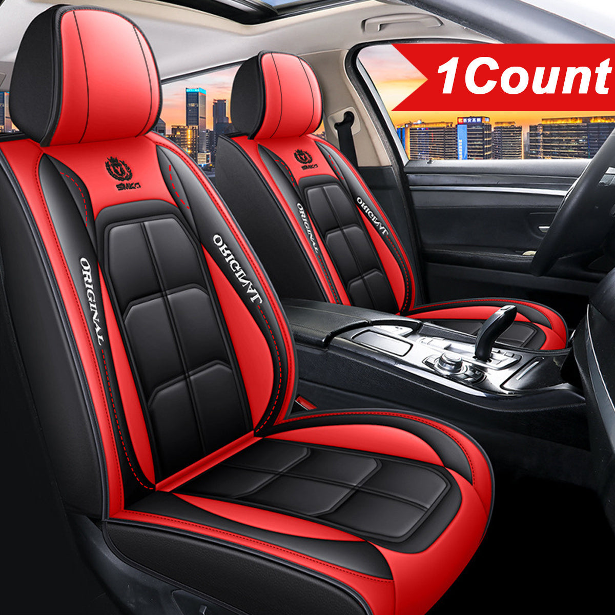 Waterproof, breathable PU leather car seat cover fits most cars, easy to clean and soft to touch; no filling included.