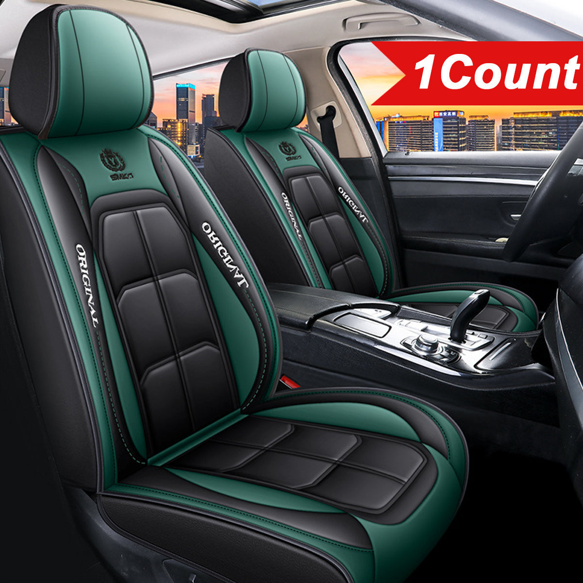 Waterproof, breathable PU leather car seat cover fits most cars, easy to clean and soft to touch; no filling included.