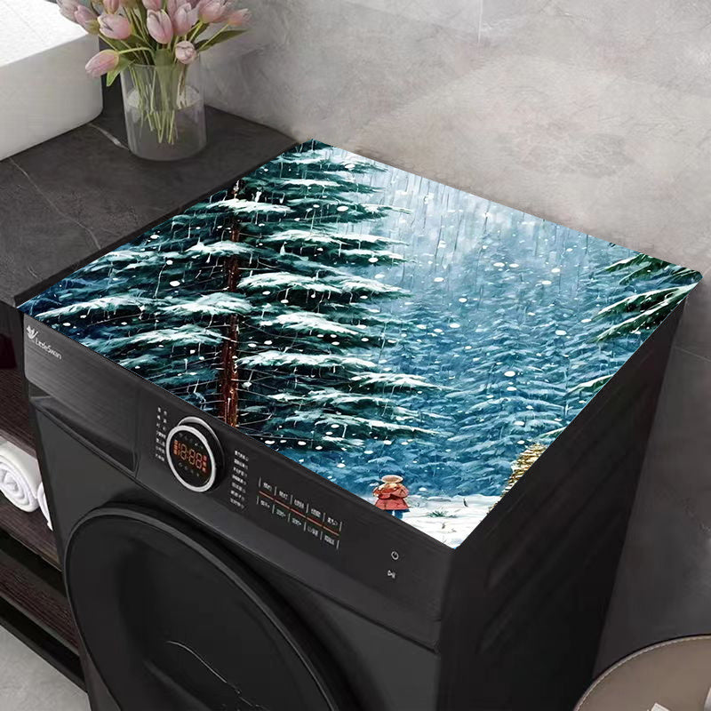 Polyester Non-Slip Washing Machine Top Cover Mat - Multi-Use Dustproof Protector for Laundry Room and Kitchen, Home Decor Essential