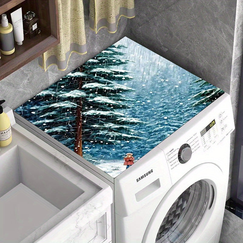 Polyester Non-Slip Washing Machine Top Cover Mat - Multi-Use Dustproof Protector for Laundry Room and Kitchen, Home Decor Essential