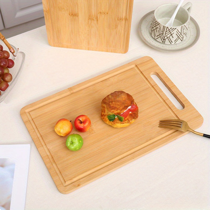 Bamboo Cutting Board with Multi-Functional Sink Handle, Double-Sided Solid Wood Design - Perfect Addition to Your Household Kitchen Supplies