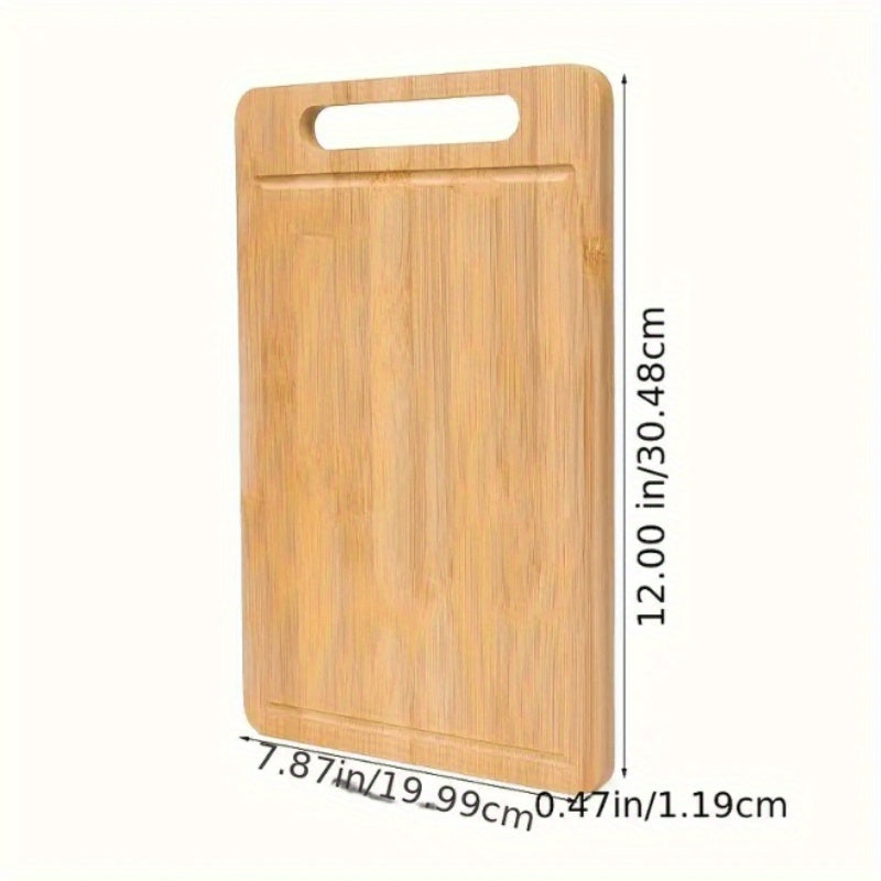 Bamboo Cutting Board with Multi-Functional Sink Handle, Double-Sided Solid Wood Design - Perfect Addition to Your Household Kitchen Supplies