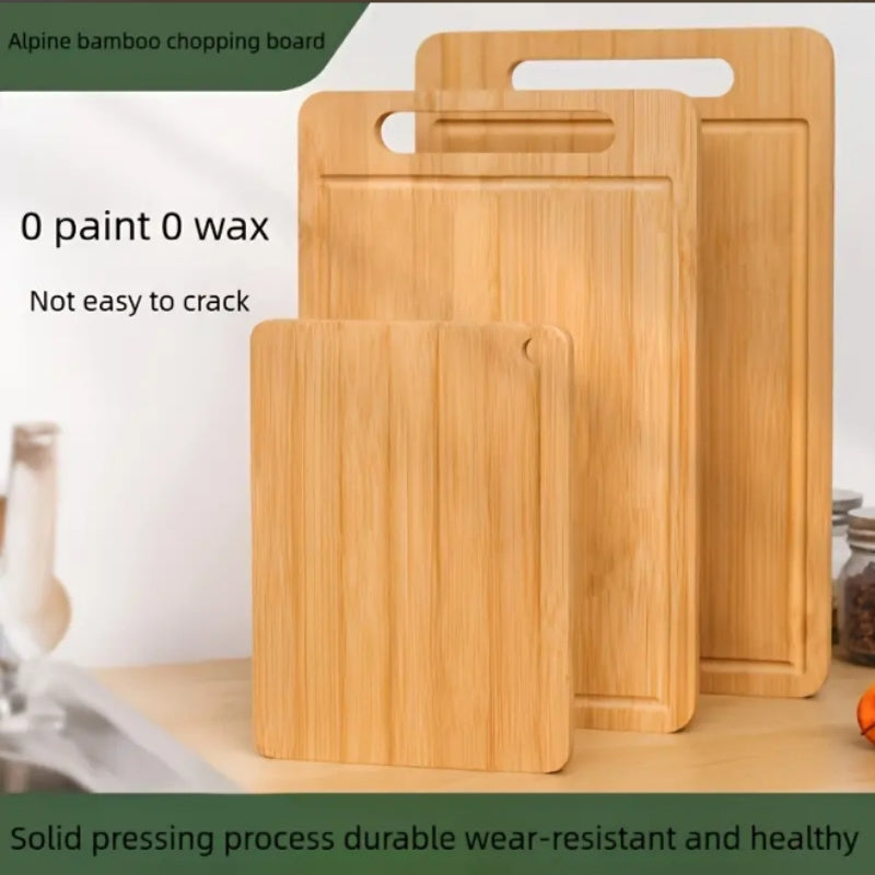 Bamboo Cutting Board with Multi-Functional Sink Handle, Double-Sided Solid Wood Design - Perfect Addition to Your Household Kitchen Supplies