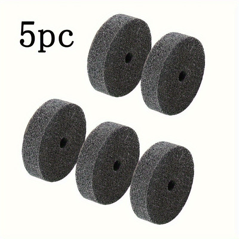 5 pieces of 3" Fiberglass Buffing Wheels with 3/8" Arbor Hole, Emery Grit Material, compatible with Angle Grinder Bench Buffers and Grinders